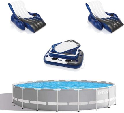 Intex 20ft x 52in Prism Frame Above Ground Swimming Pool Set with Filter Pump